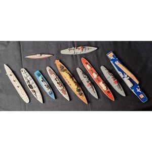 Vintage Dinky Toys Tootsietoy Diecast Ship Lot Queen Mary Battleship Submarine